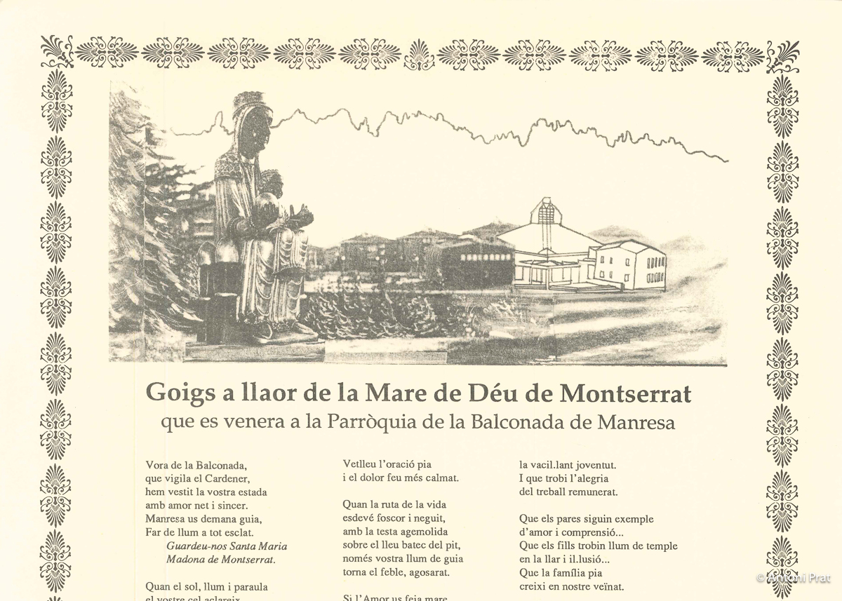 GOIGS a llaor de la Mare de Déu de Montserrat any 1991 La Vall del